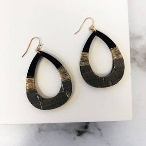 Grey Teardrop Dangle Earrings